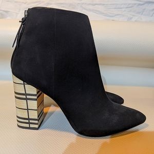 Vicenza black ankle booties Vero Cuoio suede high heels back zip pointoe 10M/41